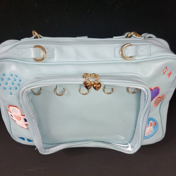 👜 Lovely Lota Ita Bag – Light Blue Backpack with Window – Kawaii Anime Style - Picture 6 of 14